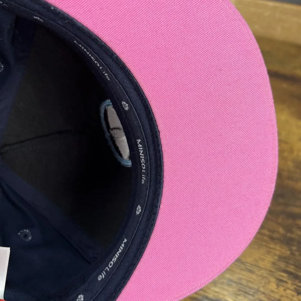 Miniso Life Japan Monster Eye Baseball Hat Pink Brim Mouth Teeth Snapback Hat